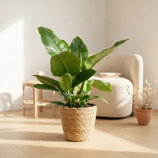 Philodendron Imperial Green, 65cm, pot 19cm. Plante d'intérieur au feuillage vert éclatant.