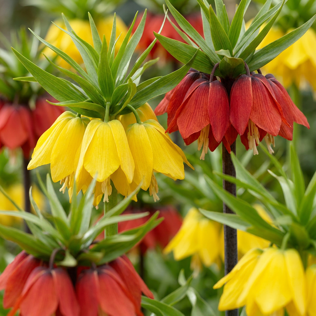 Fritillaire impériale, bulbe répulsif contre les rongeurs au jardin.