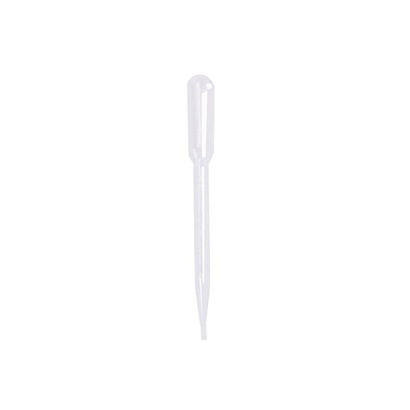 Pipette dosage graduée transparente en plastique pour mesurer précisément les liquides, sur fond blanc