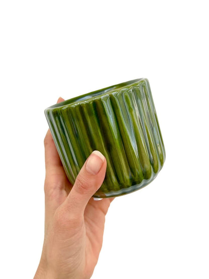 Mini cache-pot céramique ondulé