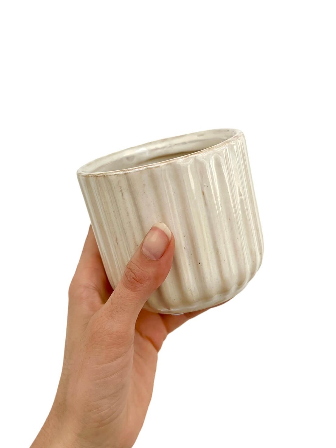 Mini cache-pot céramique ondulé