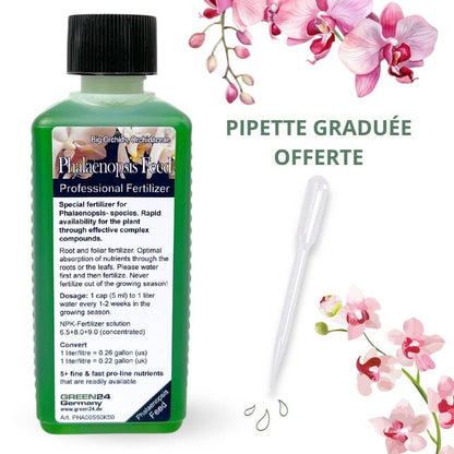 Orchid Fertilizer - Phalaenopsis Fertilizer - 250ml Liquid Fertilizer - Root and Foliar Fertilizer + Free Graduated Pipette!