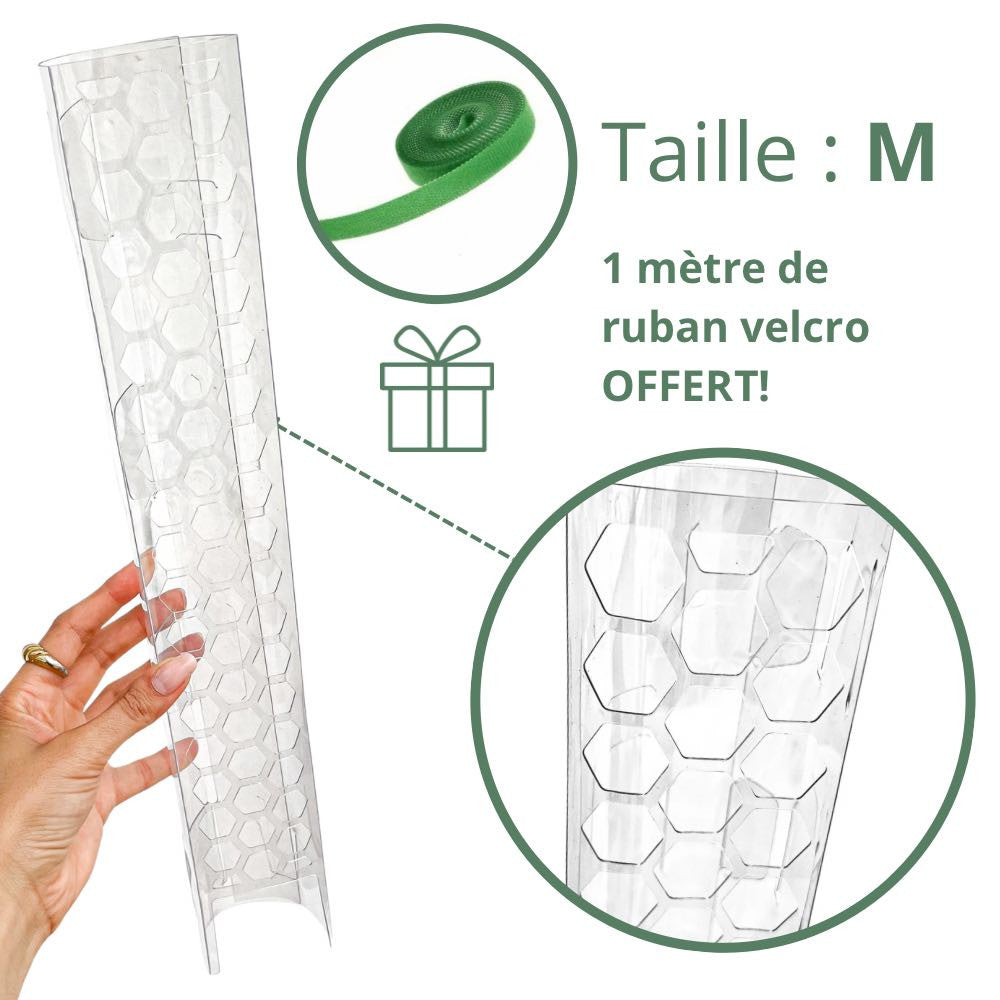 Pack of 3 transparent plant supports + 1m of free Velcro tape - Support for climbing plants