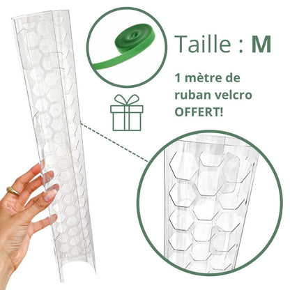 Pack of 3 transparent plant supports + 1m of free Velcro tape - Support for climbing plants