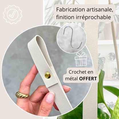 Duo Offer - 2 Faux Leather Plant Hangers + Free Metal Hooks!