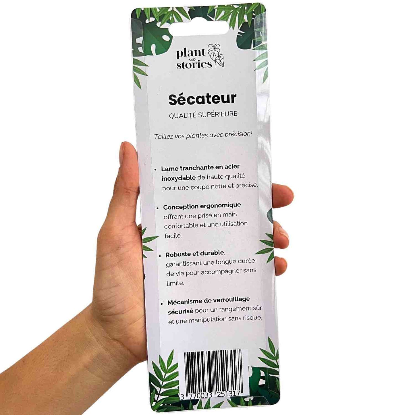 Sécateur pointe droite - Sécateur pour plante en acier inoxydable