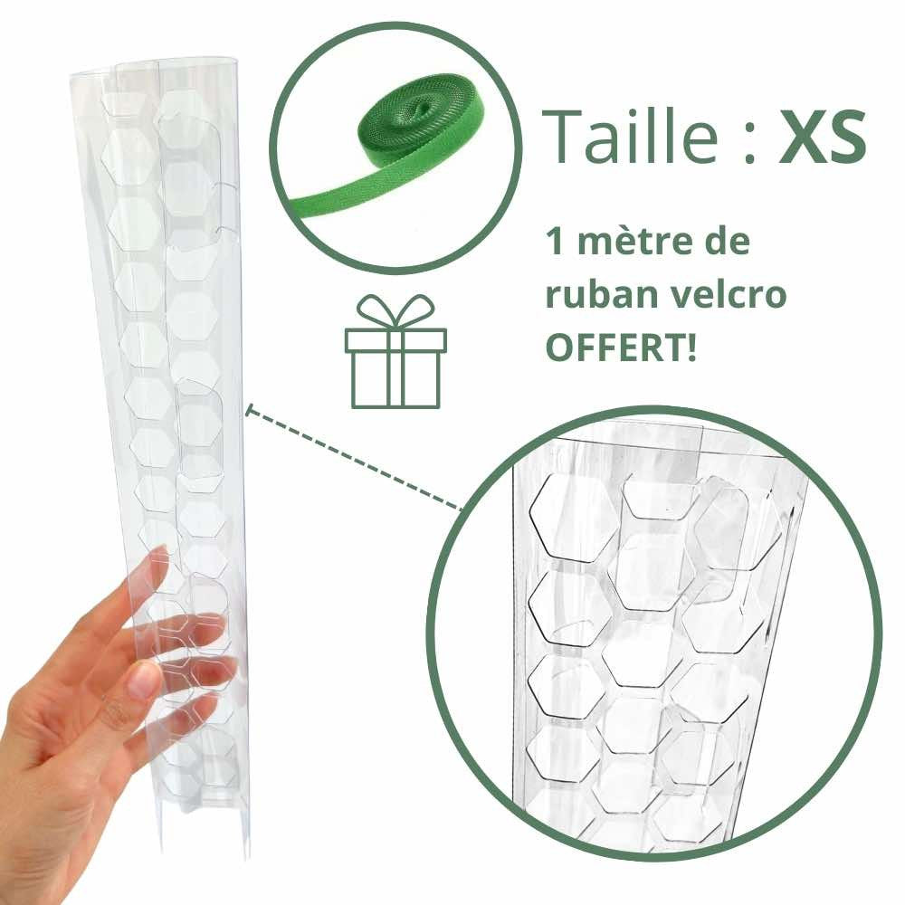 Pack of 3 transparent plant supports + 1m of free Velcro tape - Support for climbing plants