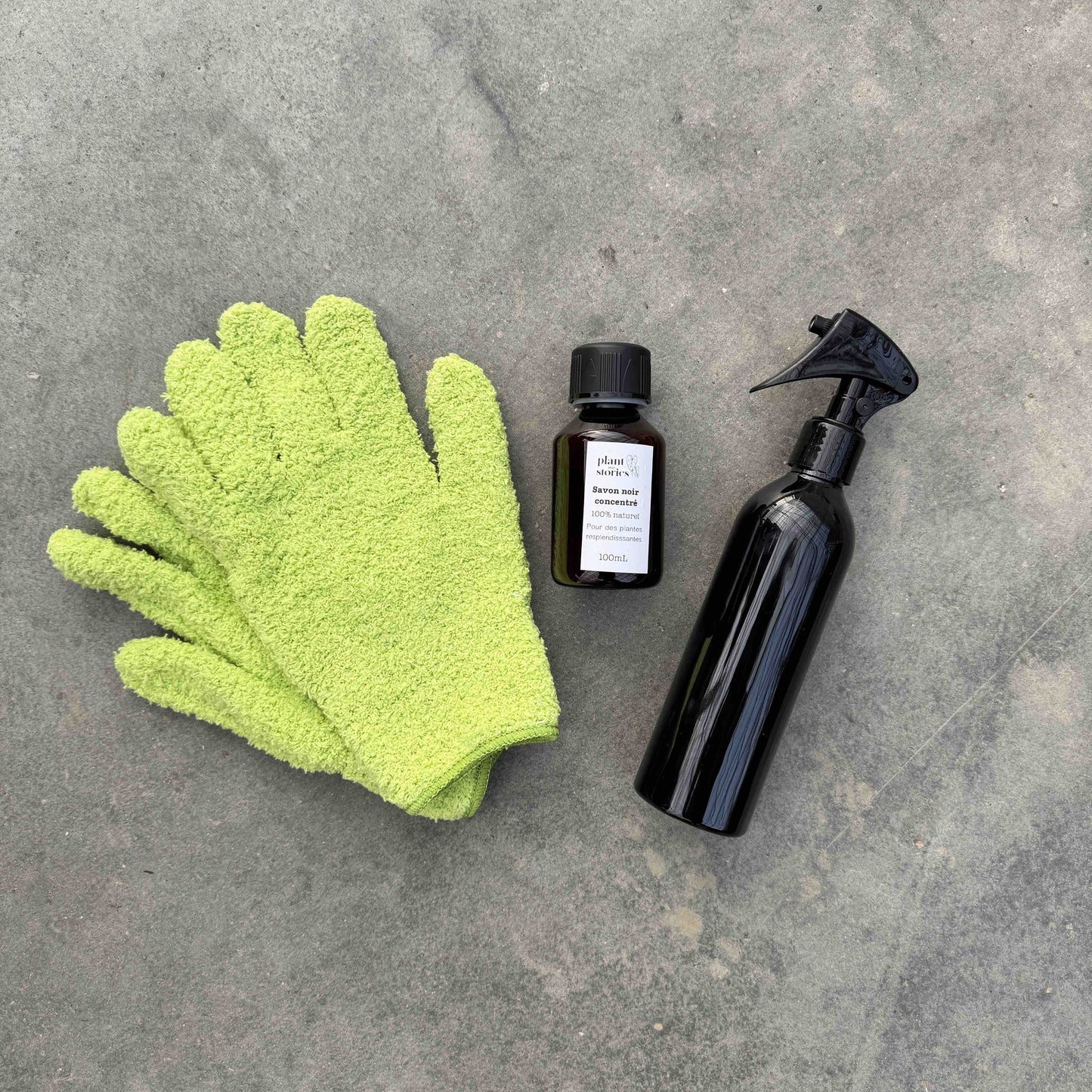 Pack Soin des Plantes Routine complète - Pulvérisateur 250ml + Savon noir concentré + Paire de Gants de Nettoyage
