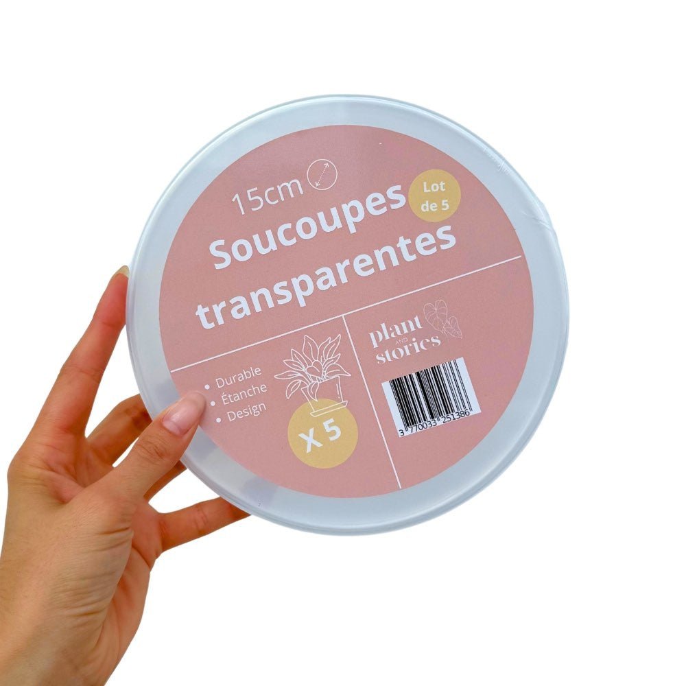 Pack de 50 Soucoupes transparentes pour plantes - Soucoupes rigides - Coupelles pour plantes - plantandstories