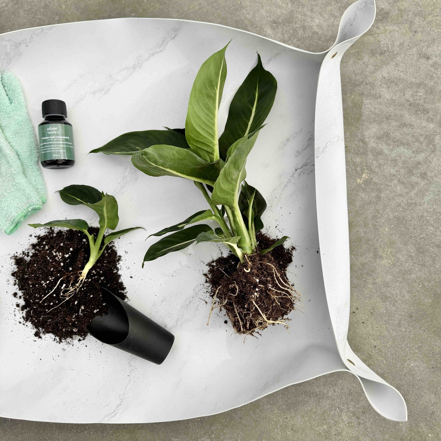 Grand Tapis de Rempotage en Simili Cuir - Tapis de rempotage pour plantes - plantandstories