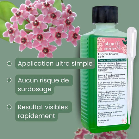 Engrais Hoya - Engrais liquide 250ml - Engrais racinaire et foliaire + Pipette graduée offerte !