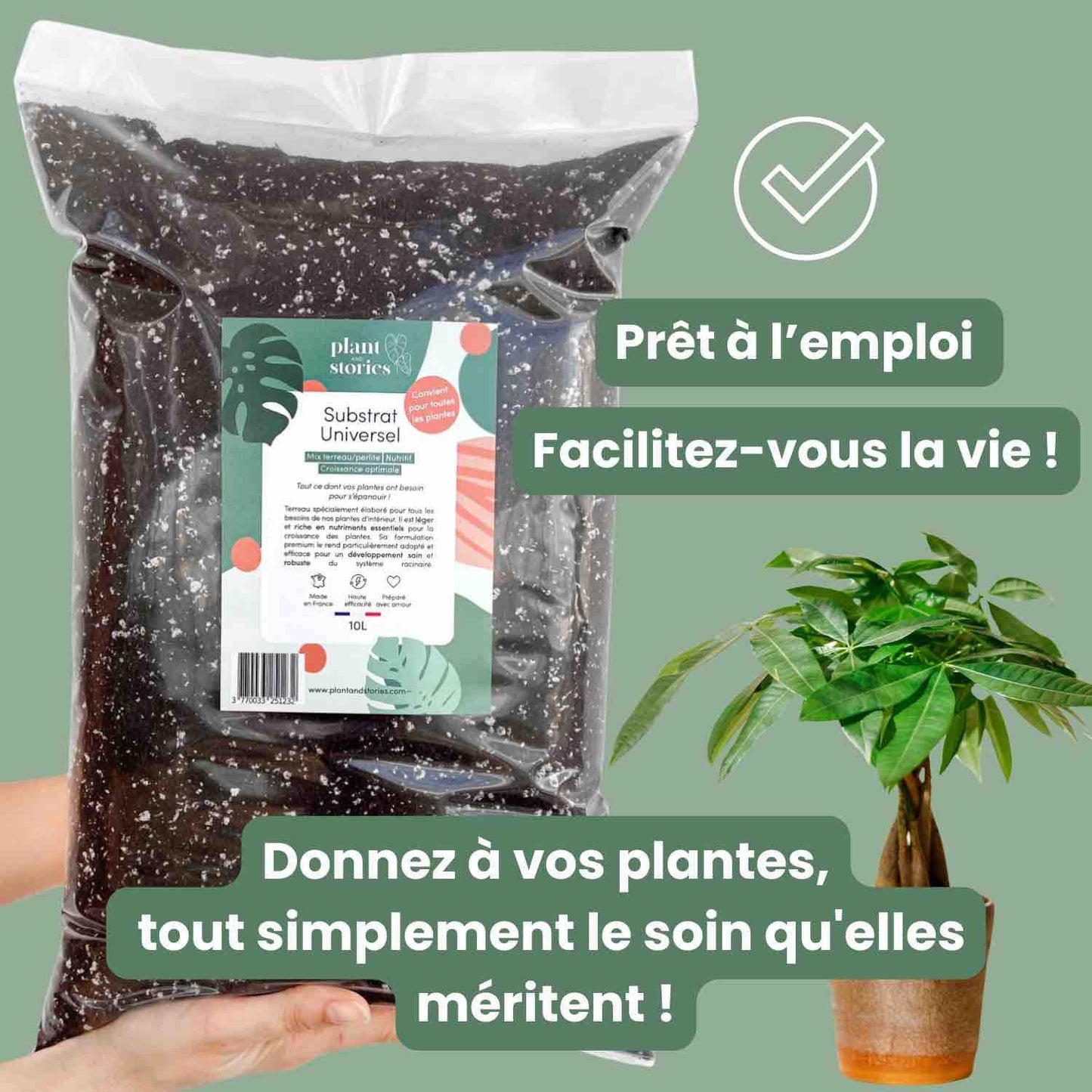 Duo - Substrat universel 10L + Engrais liquide universel 250ml + pipette gradée offerte - plantandstories