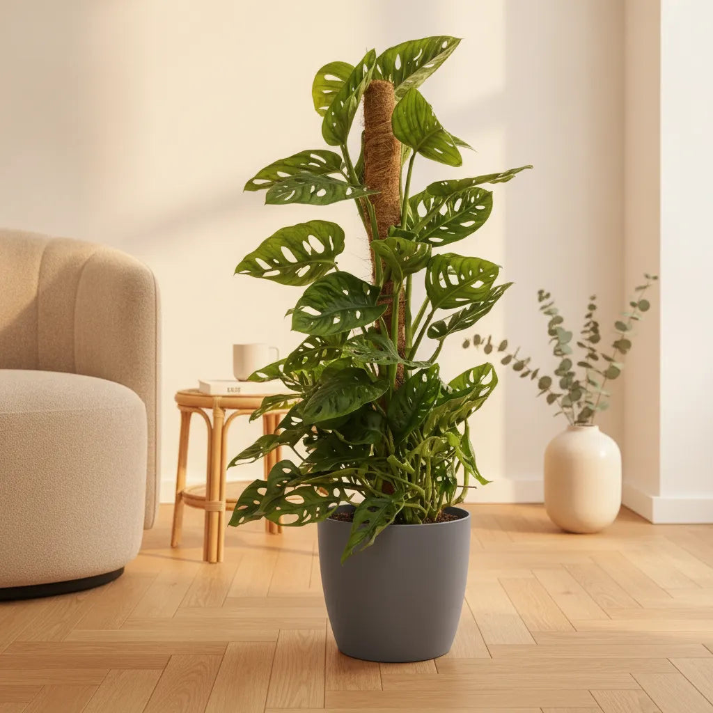 Monstera Adansonii Monkey Mask 90cm sur mosstok, pot 19cm, plante d'intérieur.