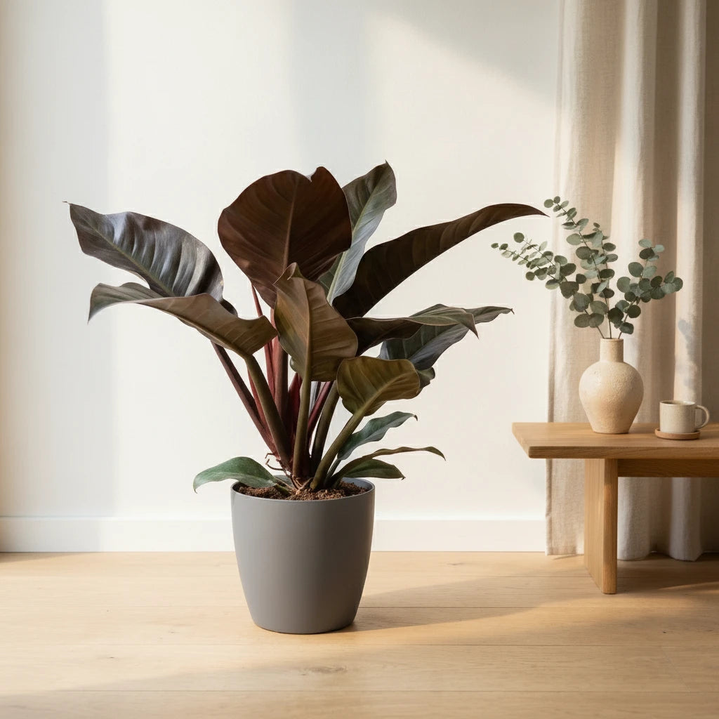 Magnifique Philodendron Imperial Red, pot de 19cm, hauteur 60cm. Une touche de verdure pour votre intérieur.