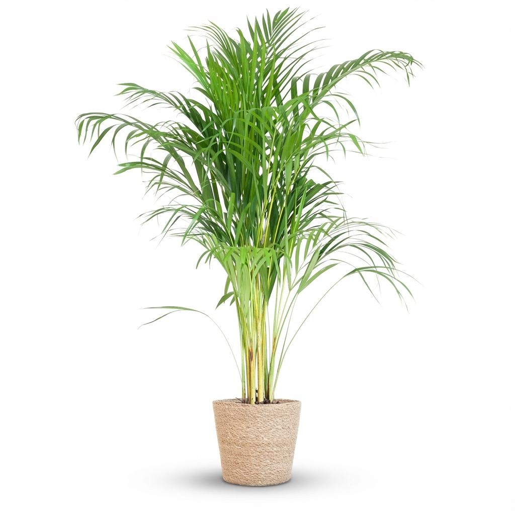 Areca Palm (Dypsis) avec panier Zeegras naturel - 100cm - Ø21