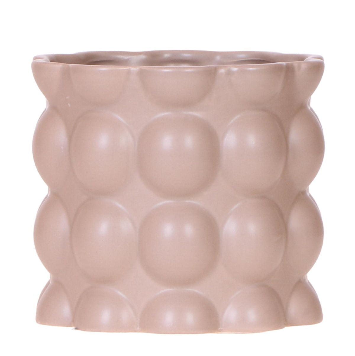 Cache-pot céramique mat texture bulles - douceur cosy - sable