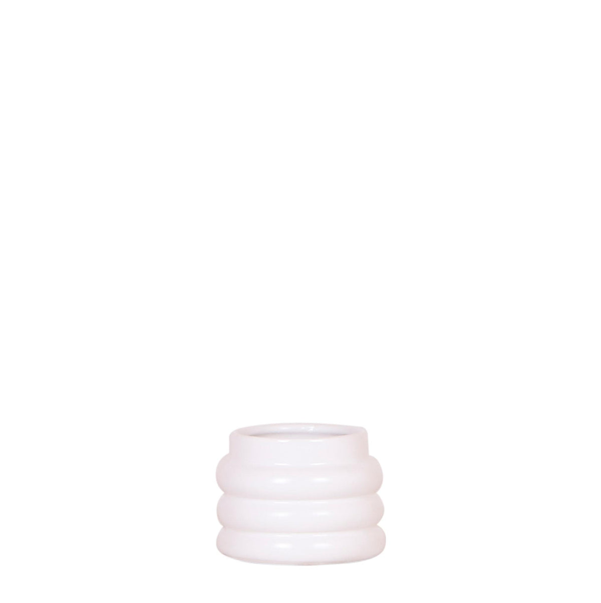 Cache-pot céramique blanc texture bulles - douceur graphique