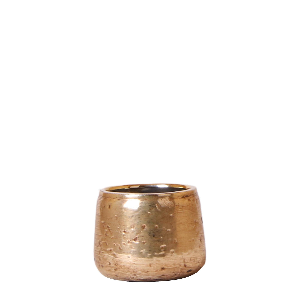 Cache-pot céramique brillant Luxury - reflets précieux dorés ou argentés