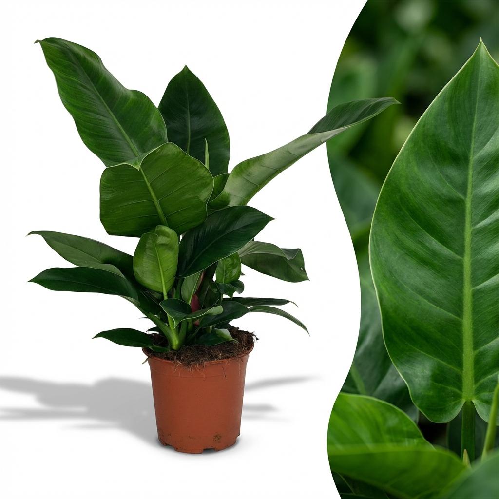 Plante d'intérieur - Philodendron - Philodendron Imperial Green - Vert - Entretien facile - 1 Plante - Pot 19cm - Hauteur 65cm