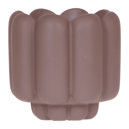 Cache-pot céramique mat - allure vintage - brun, 12 cm