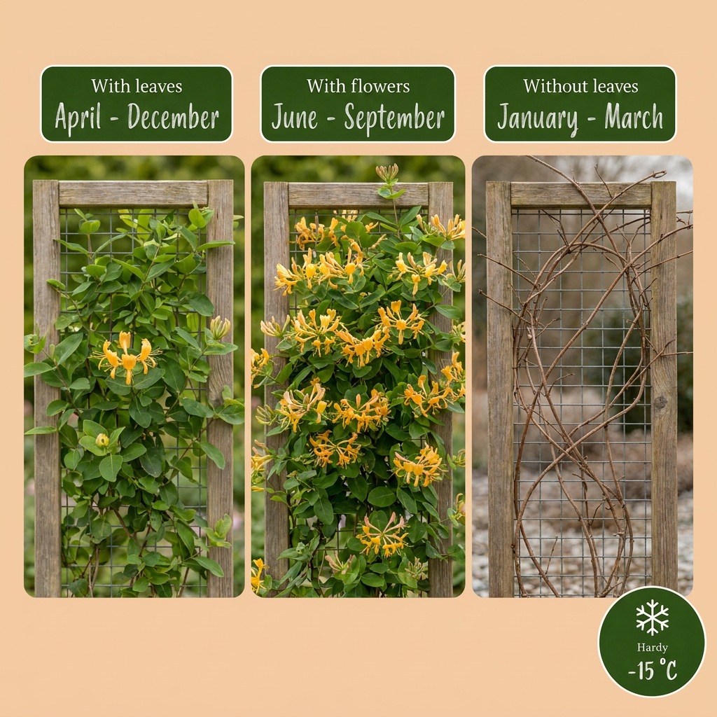 Chèvrefeuille de Tellmann (Lonicera x tellmanniana) - grimpante fleurie
