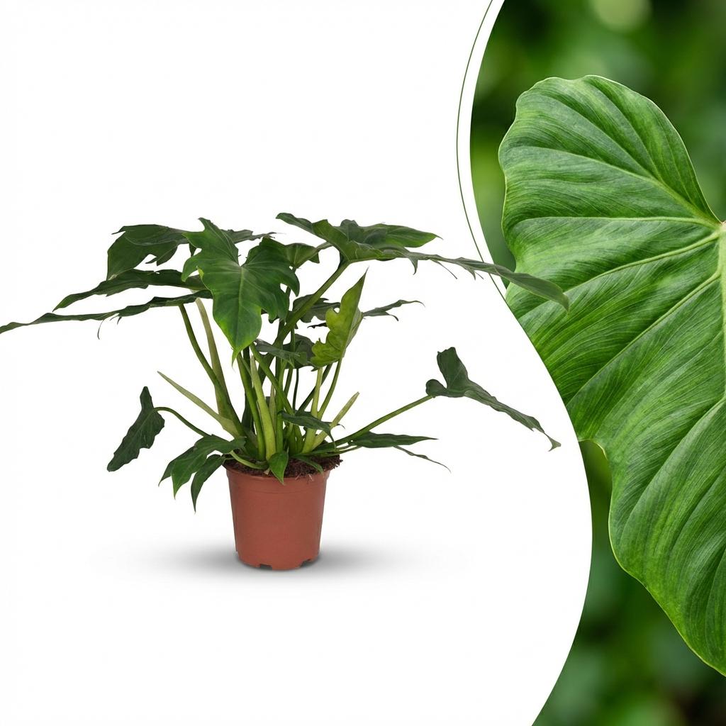 Plante d'intérieur - Philodendron - Philodendron Lacerum - Vert - Entretien facile - 1 Plante - Pot 19cm - Hauteur 65cm