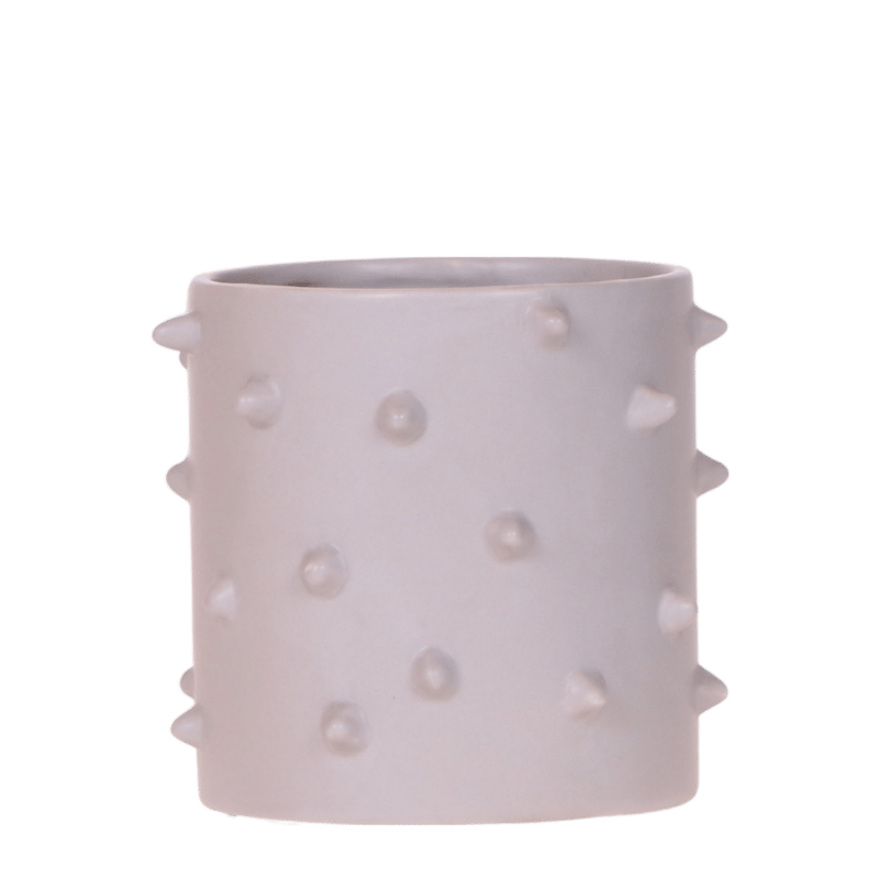 Cache-pot céramique à picots en relief - style audacieux - gris, 9 cm