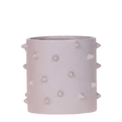 Cache-pot céramique à picots en relief - style audacieux - gris, 9 cm