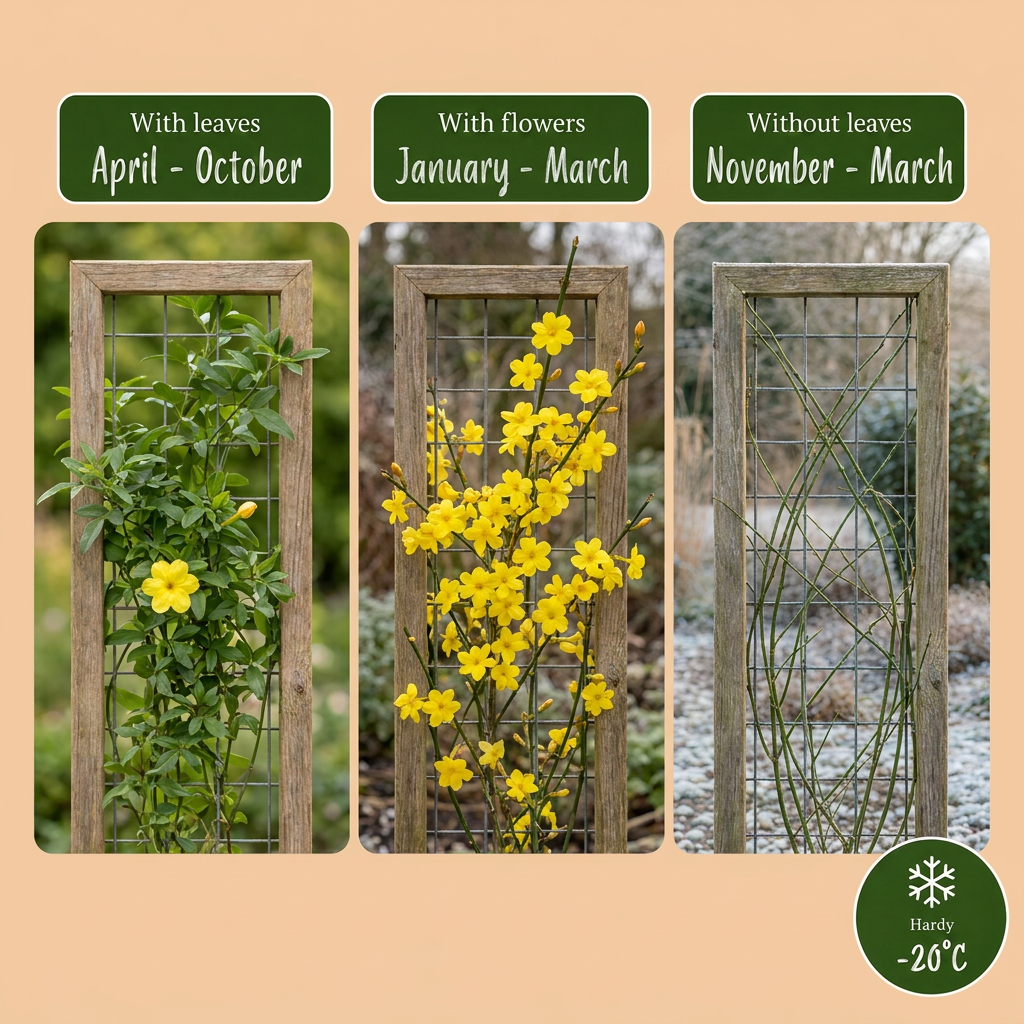 Jasmin d'hiver (Jasminum nudiflorum) - grimpante fleurie
