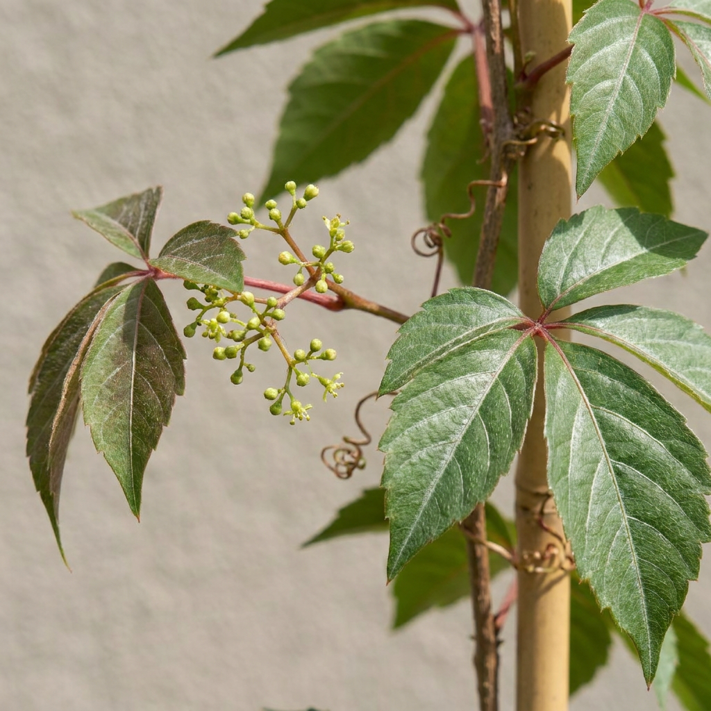 Vigne vierge de Henry (Parthenocissus henryana) - grimpante au feuillage flamboyant