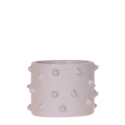 Cache-pot céramique à picots en relief - style audacieux - gris, 6 cm