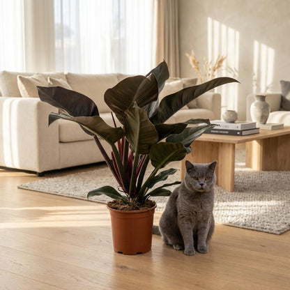 Plante d'intérieur - Philodendron - Philodendron Imperial Red - Rouge - Entretien facile - 1 Plante - Pot 19cm - Hauteur 60cm