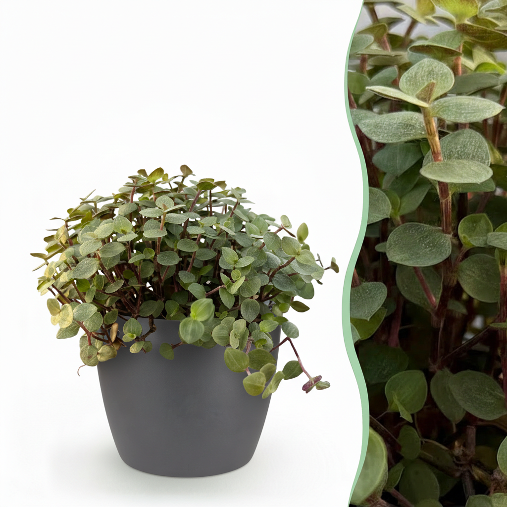 Plante d'intérieur - Calissia repens - Herbe à chat - Amie des animaux - Vert - 1 Plante - avec Pot Gris - Pot 12cm - Hauteur 17-20cm