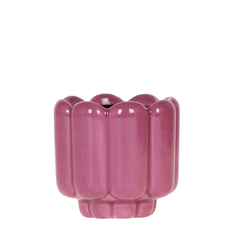 Cache-pot céramique brillant - allure rétro chic