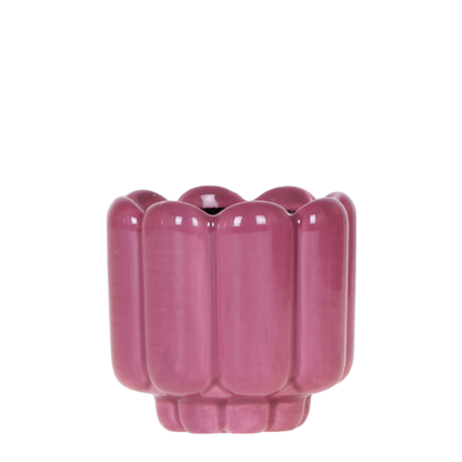 Cache-pot céramique brillant - allure rétro chic