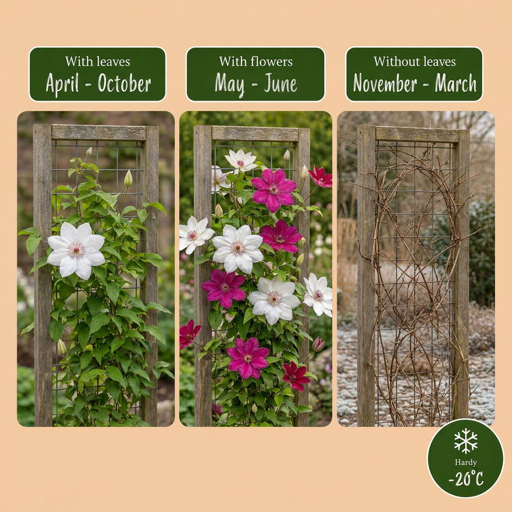 Clématite Duo Rose & Blanc (Clematis) - grimpantes à grandes fleurs