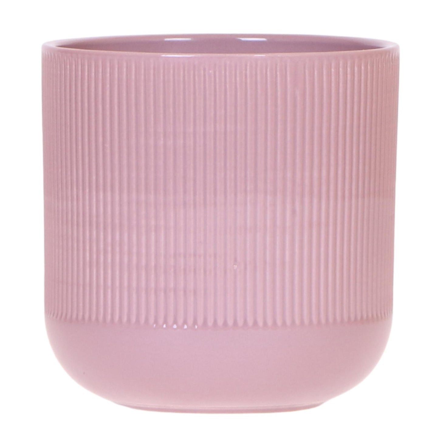 Cache-pot céramique nervuré - relief graphique contemporain - violet