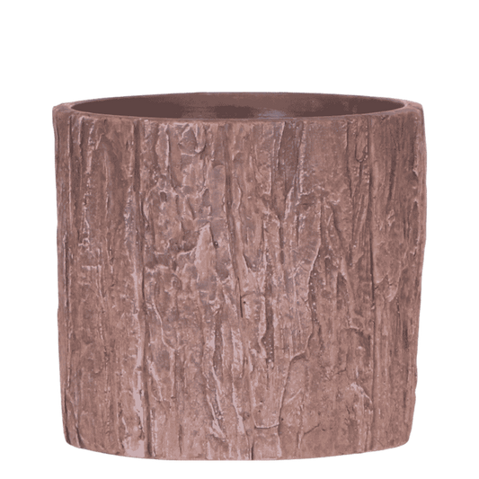 Cache-pot céramique texturé strié - aspect naturel