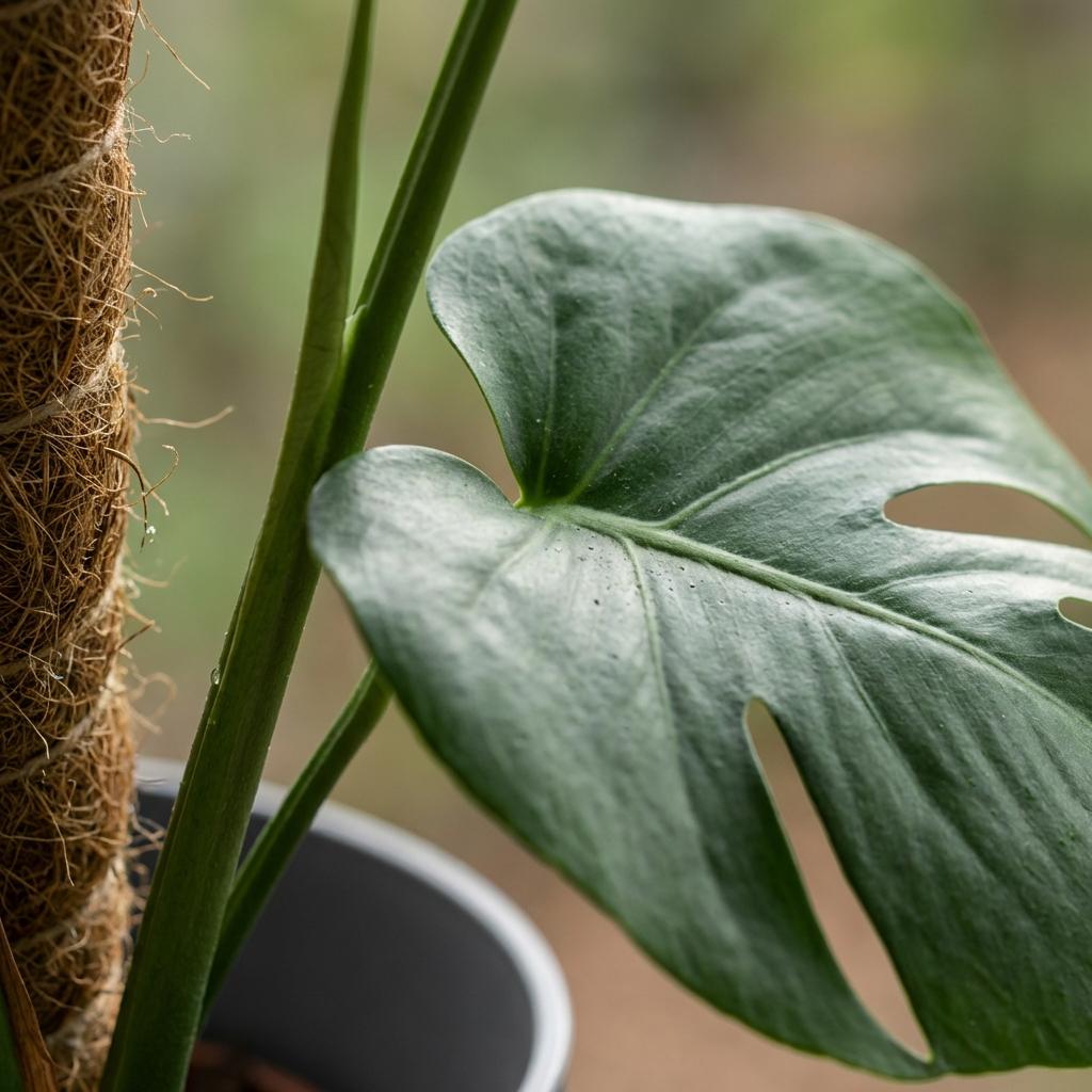 Plante d'intérieur - Monstera Deliciosa sur tuteur - Vert - Peu d'entretien - 1 Plante - avec Potter Gris - Pot 19cm - Hauteur 90cm