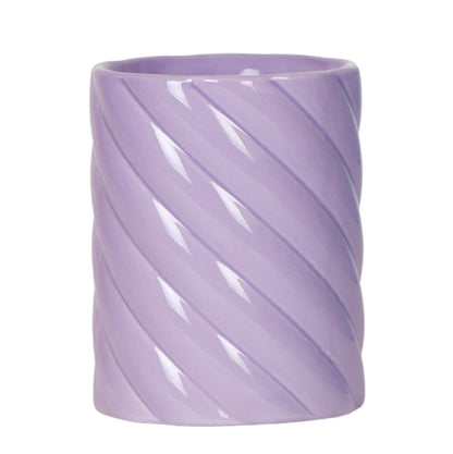 Cache-pot céramique pastel version haute - silhouette élancée - lilas