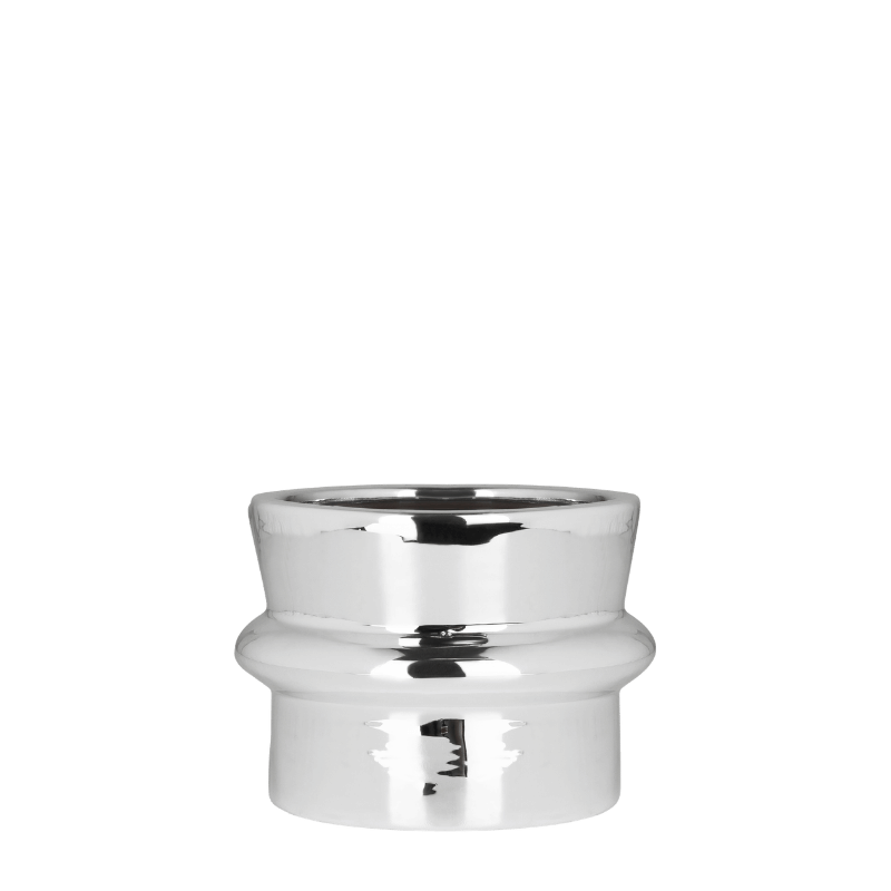 Cache-pot céramique effet chromé - éclat rétro