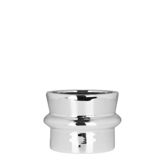 Cache-pot céramique effet chromé - éclat rétro