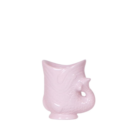 Cache-pot céramique forme poisson - touche ludique et marine - rose