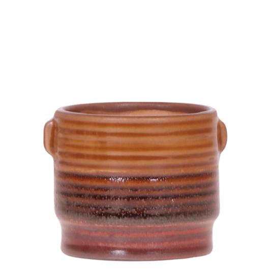 Cache-pot céramique émail fondu - teintes chaudes