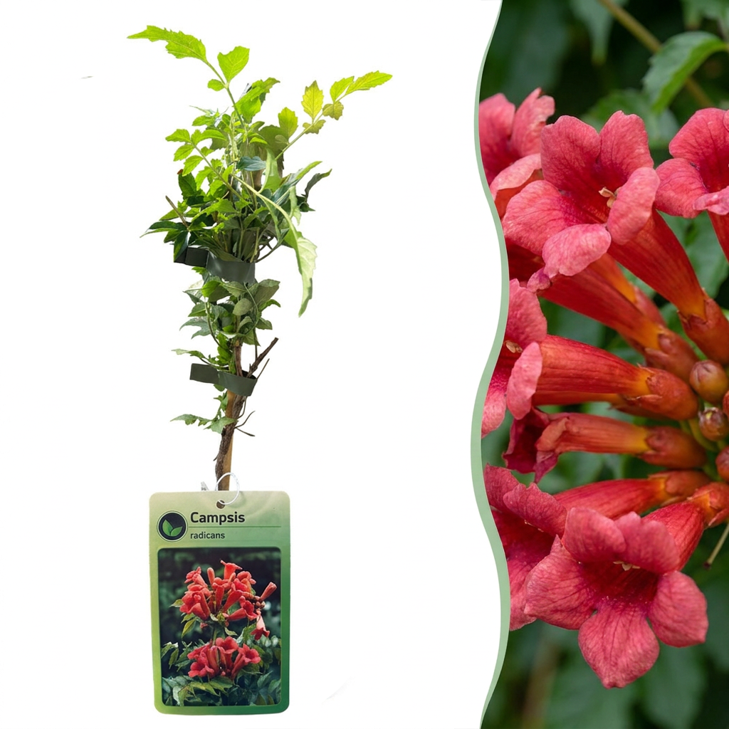 Trompette de Virginie (Campsis radicans) - grimpante fleurie