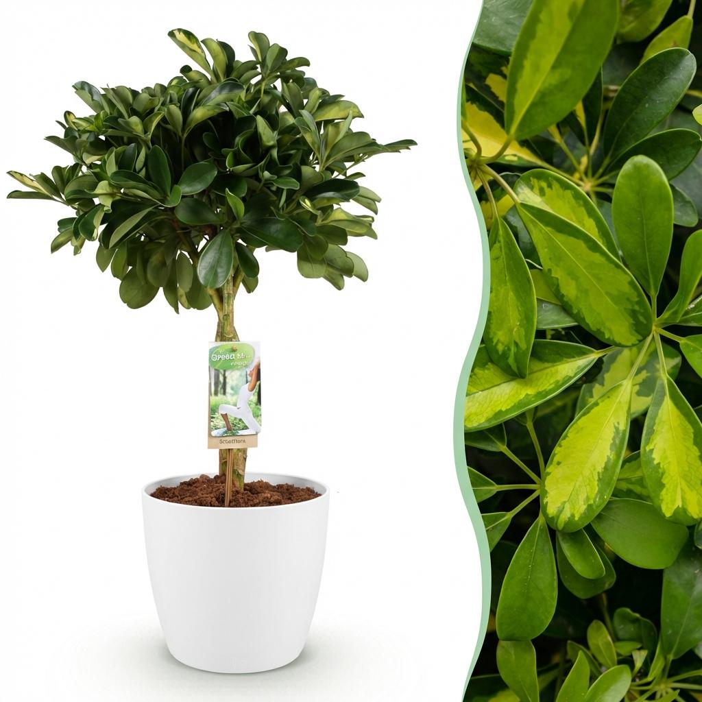 Schefflera Gold Capelle plante d'intérieur en pot de 21cm, feuillage doré en éventail, hauteur 70-81cm