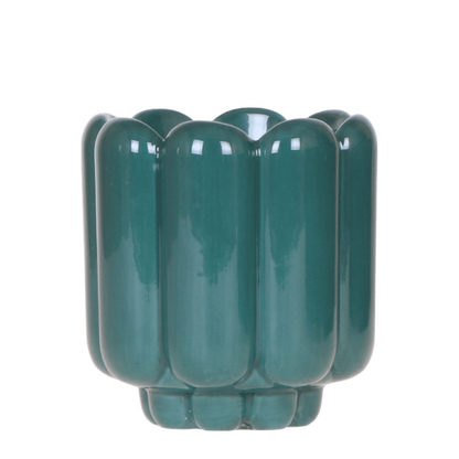 Cache-pot céramique brillant - allure rétro chic