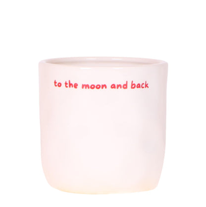 Cache-pot céramique « To the Moon and Back » - message tendre à offrir