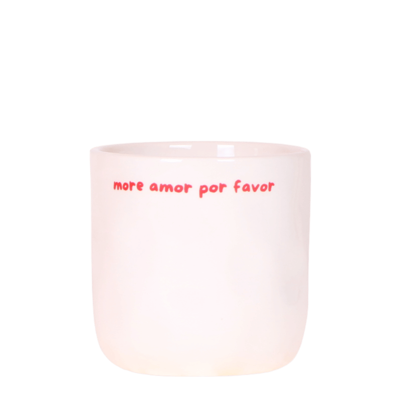 Cache-pot céramique « More Amor Por Favor » - un message d'amour à offrir - 9 cm