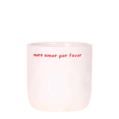 Cache-pot céramique « More Amor Por Favor » - un message d'amour à offrir - 9 cm